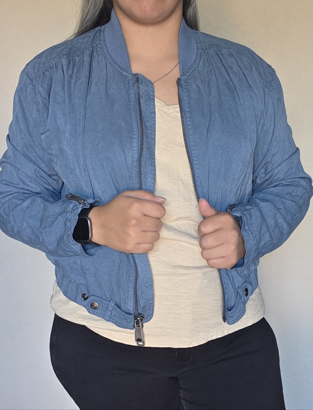 Free People We the Free | Women’s S, blue - Knock Out Siren Bomber Jacket - Picture 5 of 10